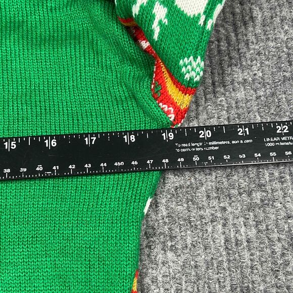 Christmas ROMPER Sweater Women Small Red Green Reindeer Snowflake Party NWT - Picture 12 of 16
